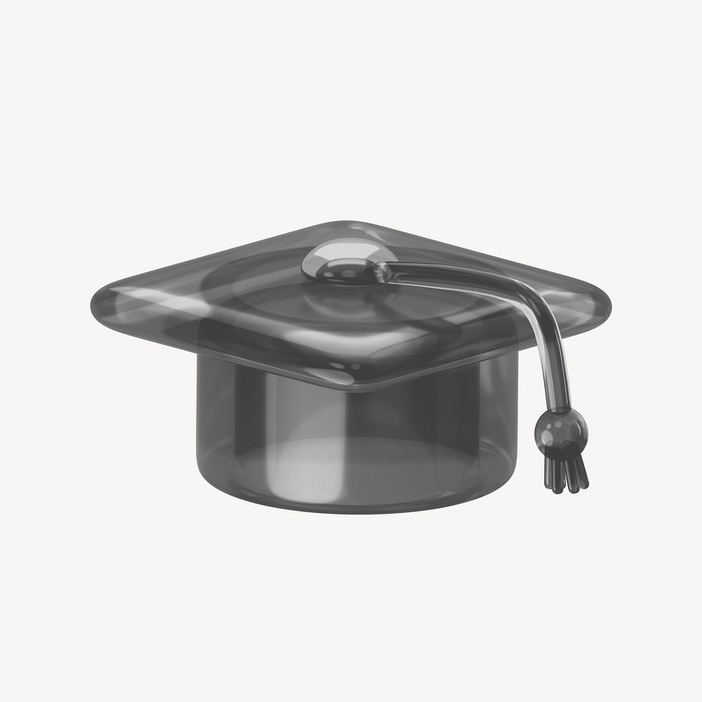 Graduation cap, education icon, 3D rendering illustration