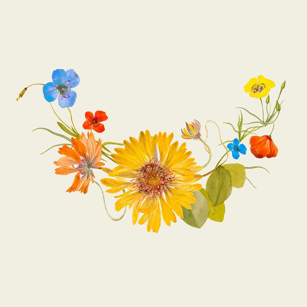 Vintage spring flower vector illustration, | Premium Vector ...