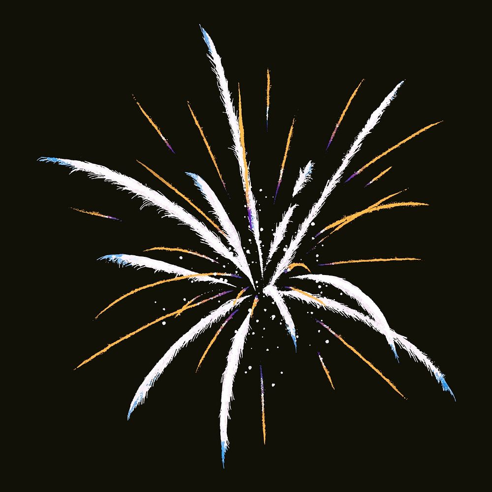 Glittery fireworks element graphic vector for festival