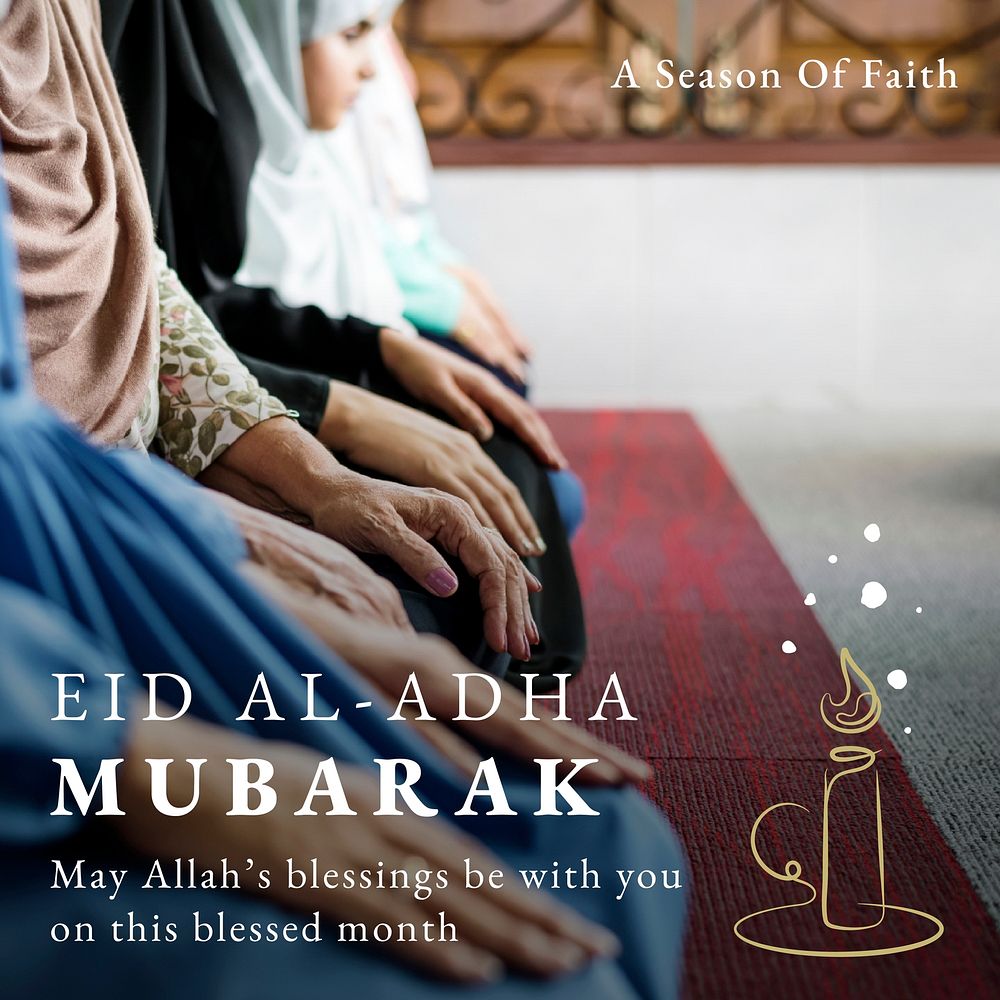 Ramadan greeting banner template vector Eid al-Adha social media post