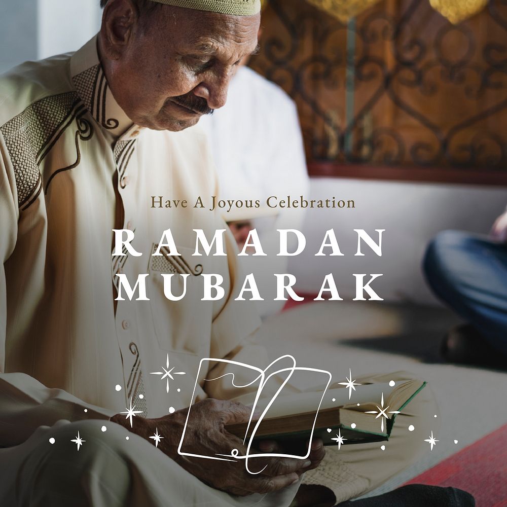 Ramadan Mubarak social media post  with greeting
