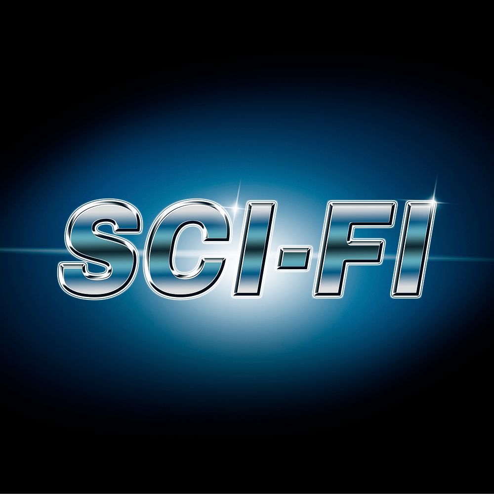 Sci-fi typography in lens flare font