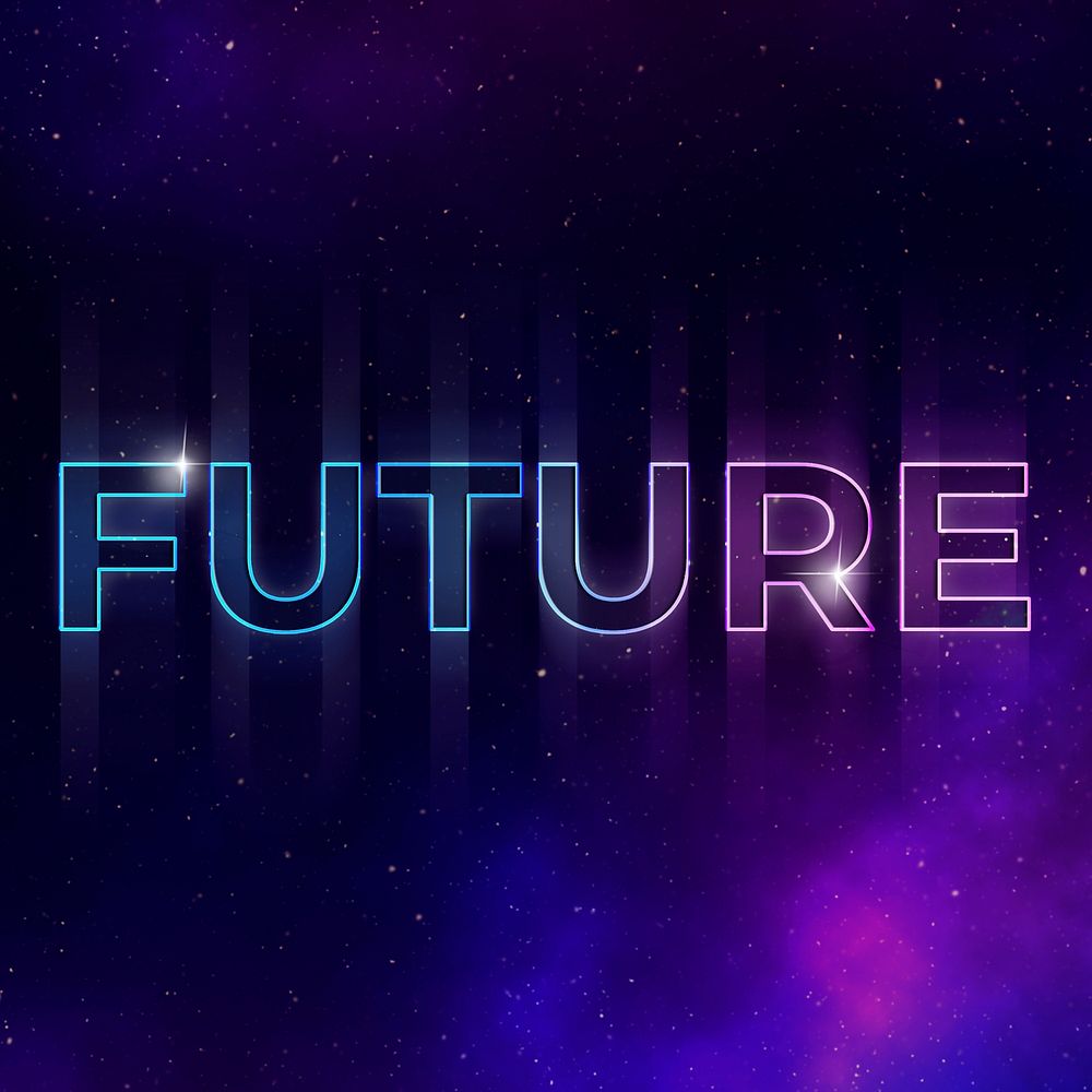 Future spectrum style typography on galaxy background