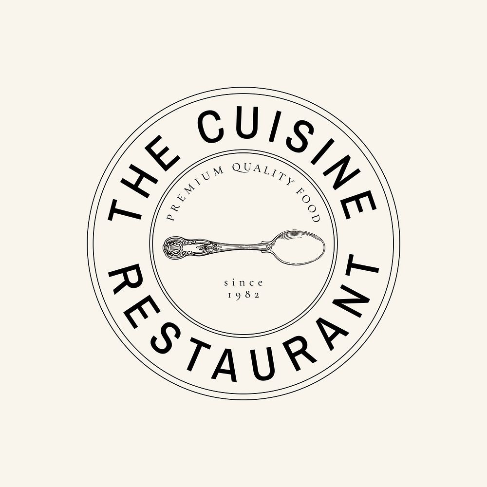 Restaurant vintage badge template vector set, remixed from public domain artworks