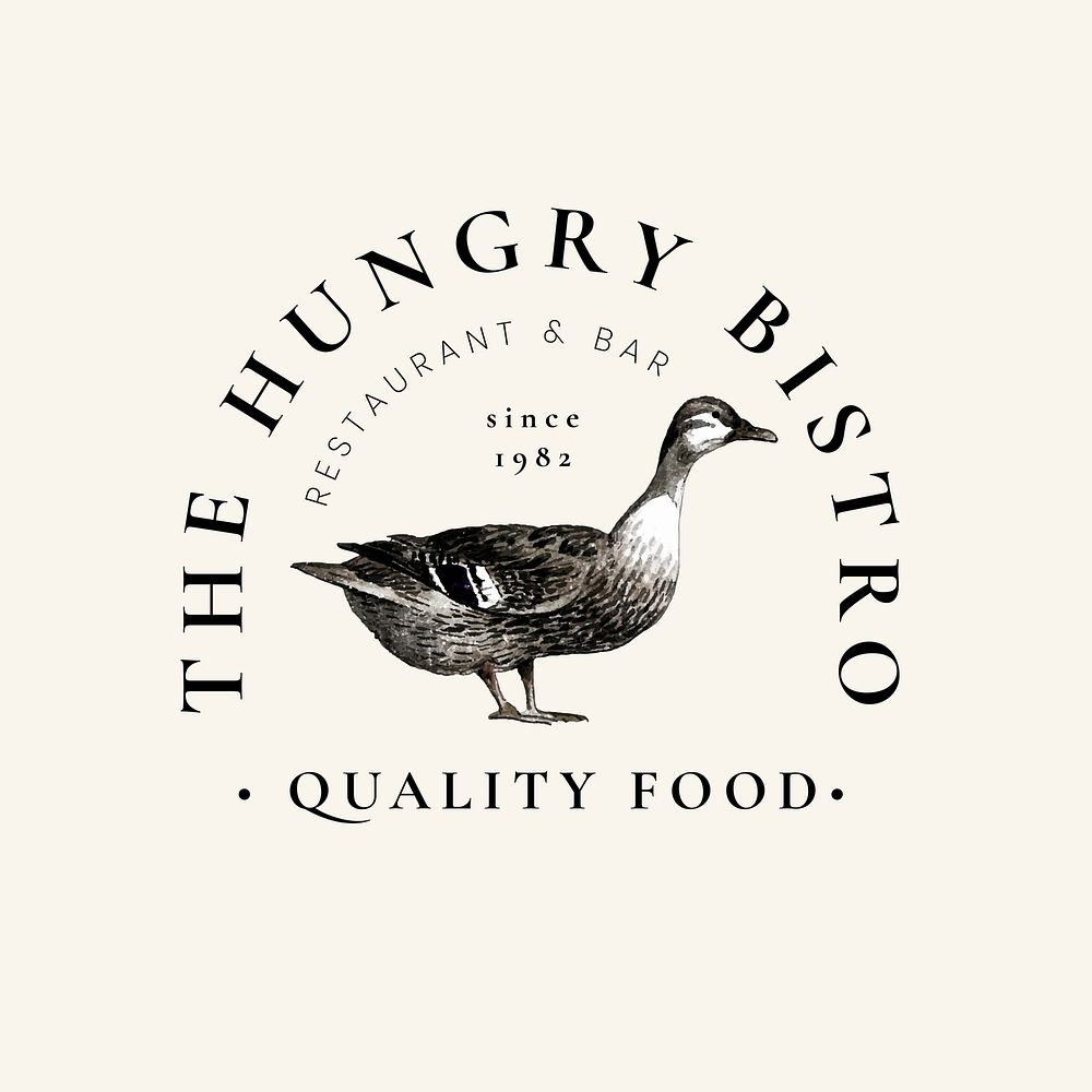 Editable vintage logo template vector for restaurant set, remixed from public domain artworks