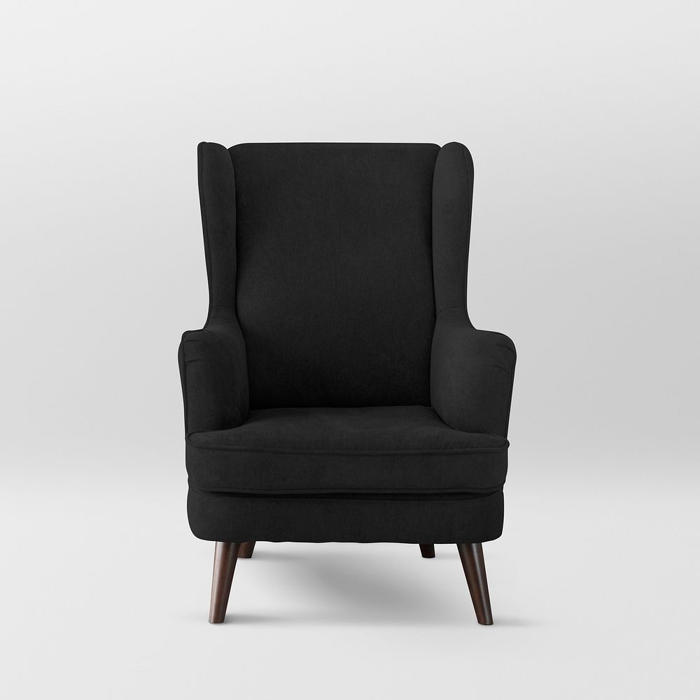 Black armchair sofa with design space