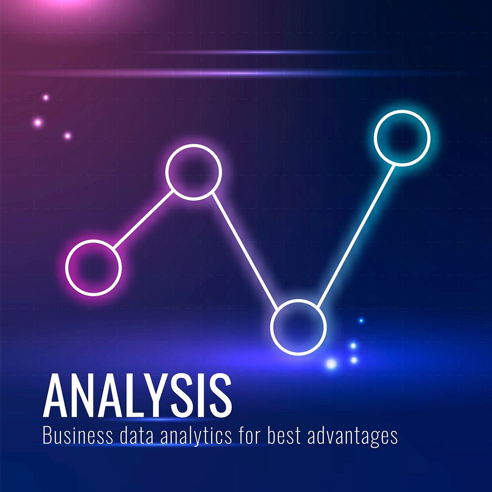 Data analysis technology template vector for social media post in dark blue tone