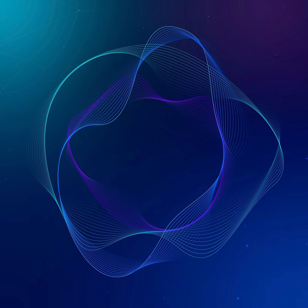 Virtual assistant technology vector irregular circle shape in blue
