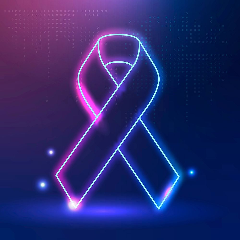 Thyroid cancer awareness vector pink and blue ribbon for health support