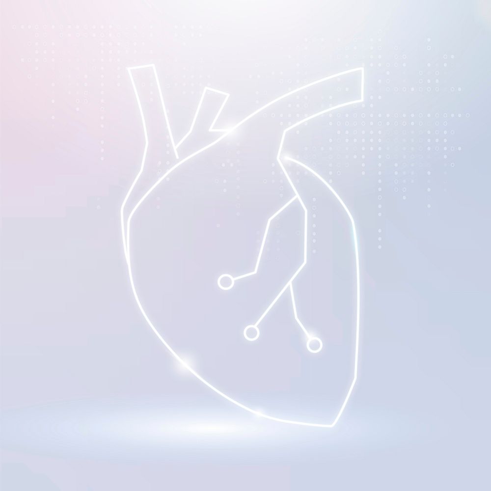 Heart icon vector for cardiac technology