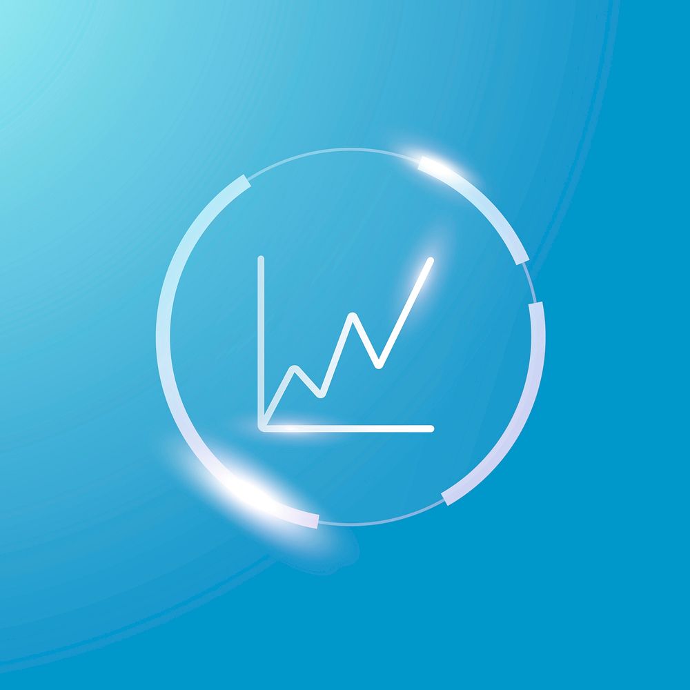 Growing graph icon vector business analytics chart symbol