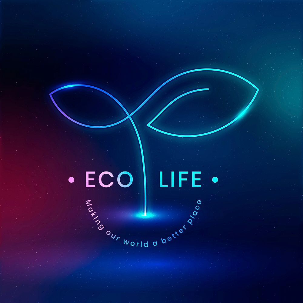 Eco life environmental logo vector with text