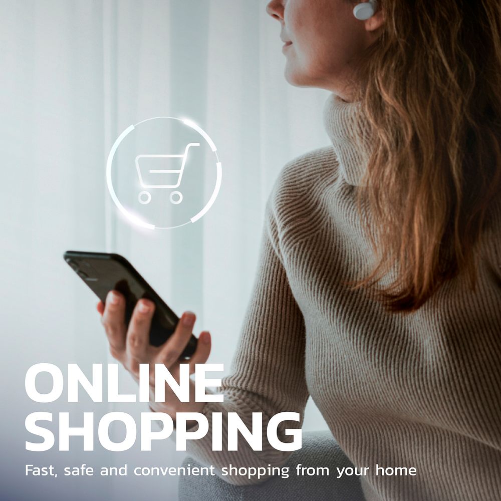 Online shopping digital template vector lifestyle social media post