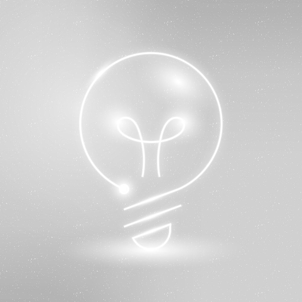 Light bulb education icon vector white digital graphic