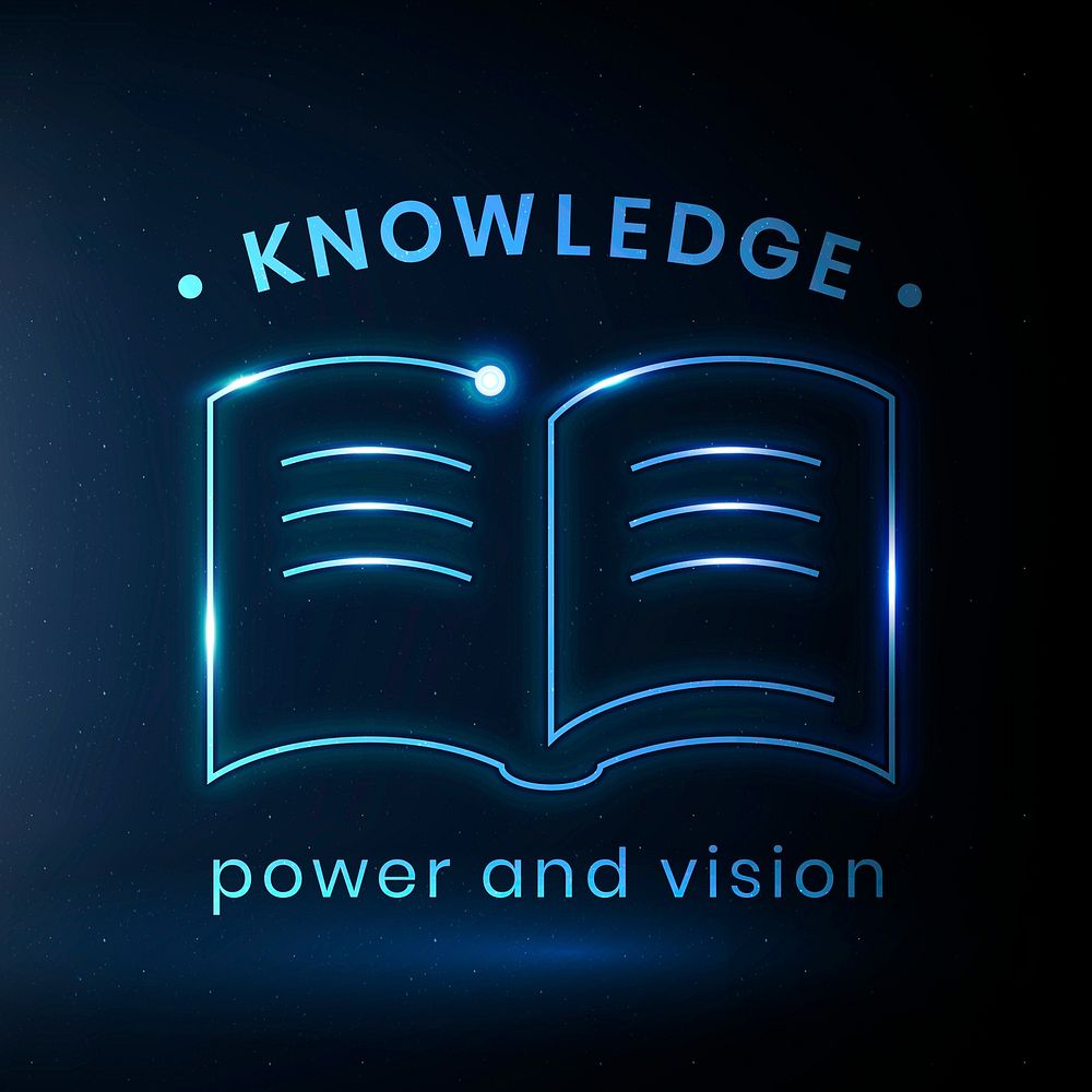 Knowledge education logo template vector with audio book graphic