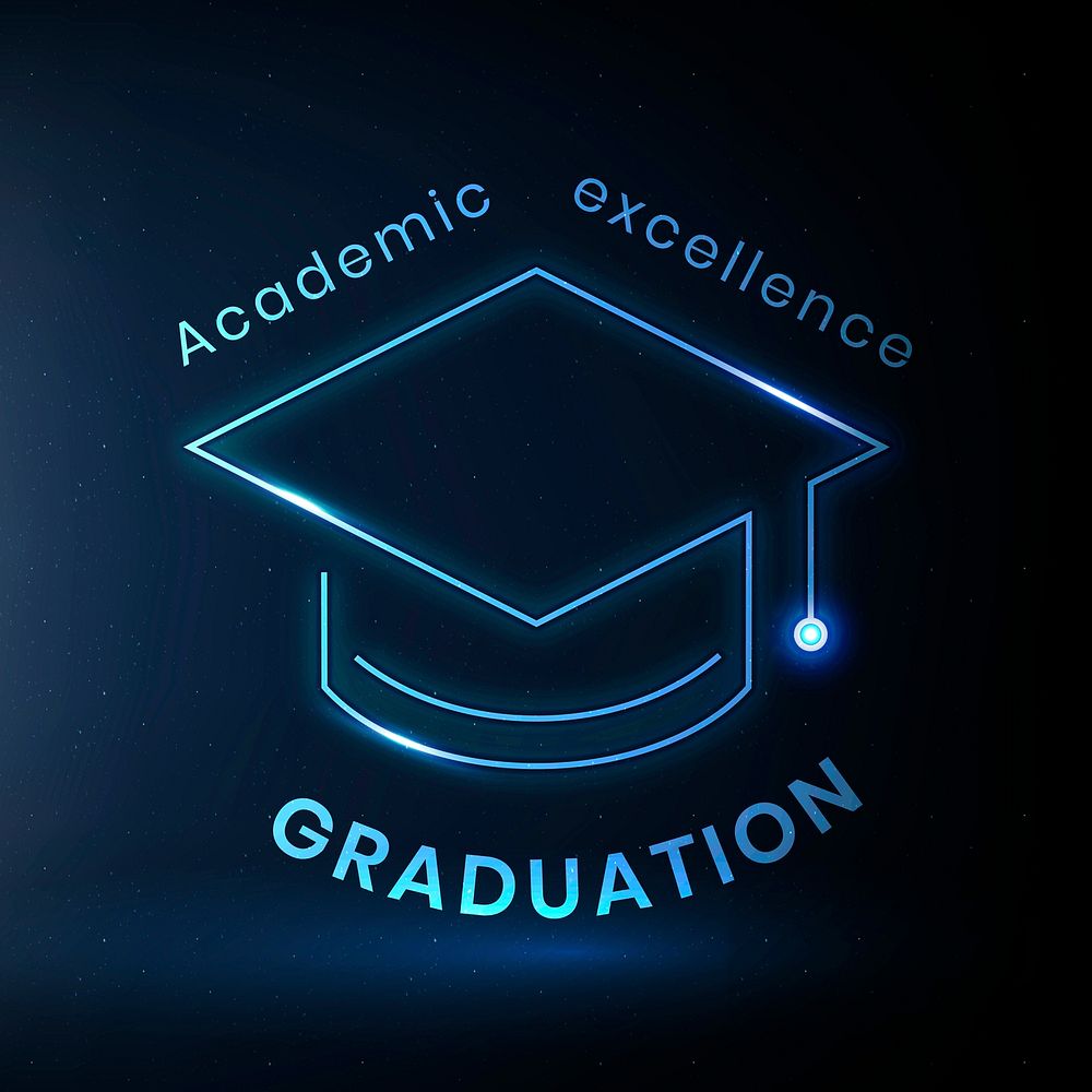 Academic excellence logo template vector education technology with graduation cap graphic