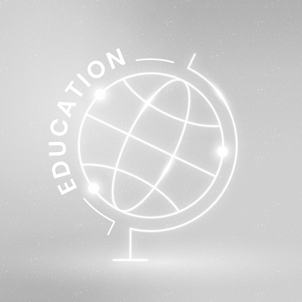 Geography education logo template vector with globe science graphic