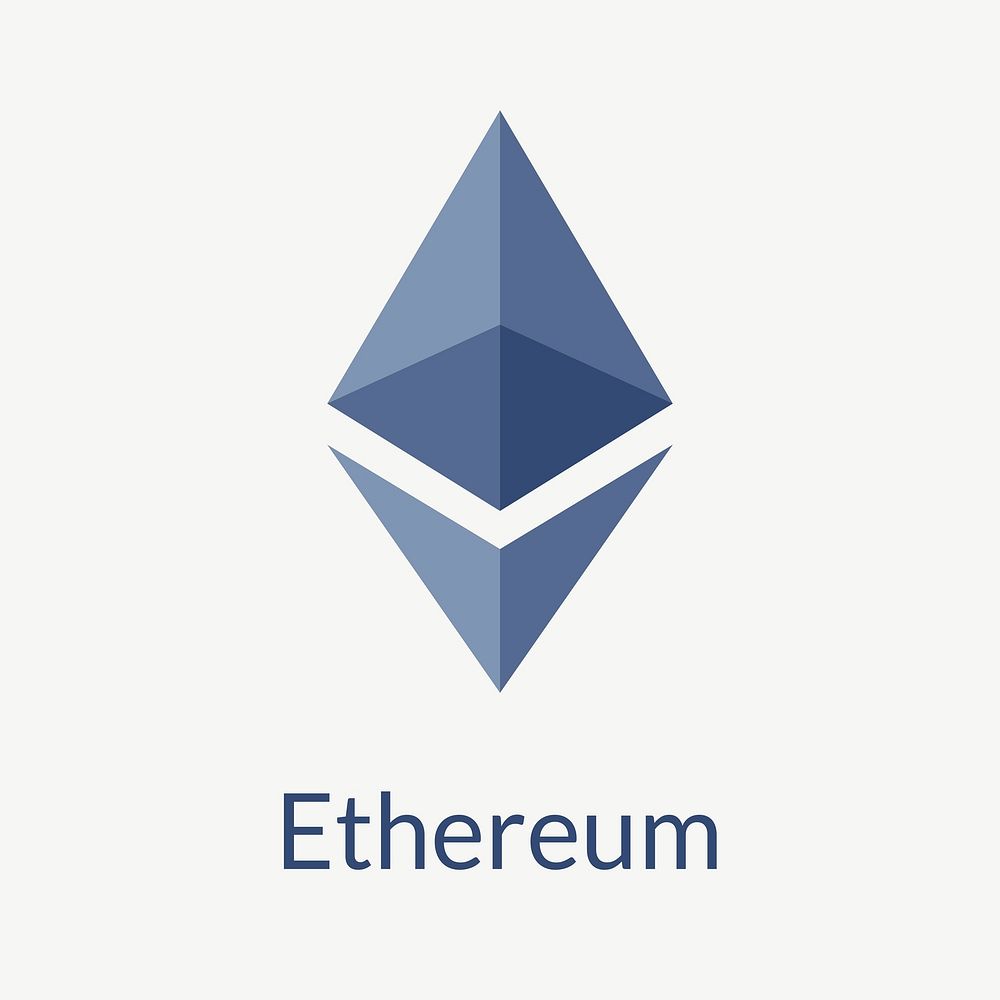 Ethereum blockchain cryptocurrency logo vector open-source finance concept