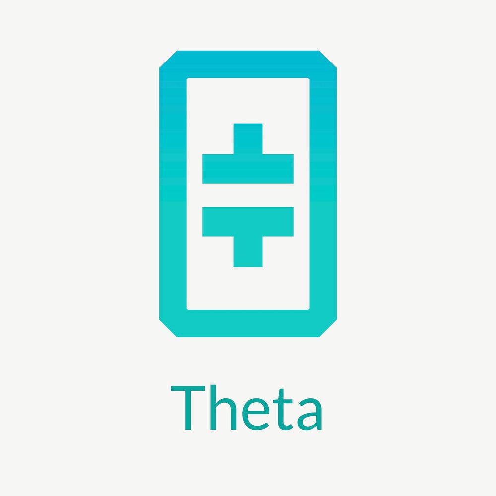 Theta blockchain cryptocurrency logo vector open-source finance concept