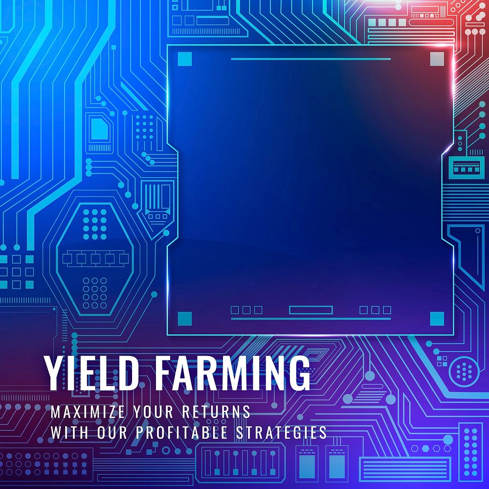Yield farming investment template vector digital finance social media post