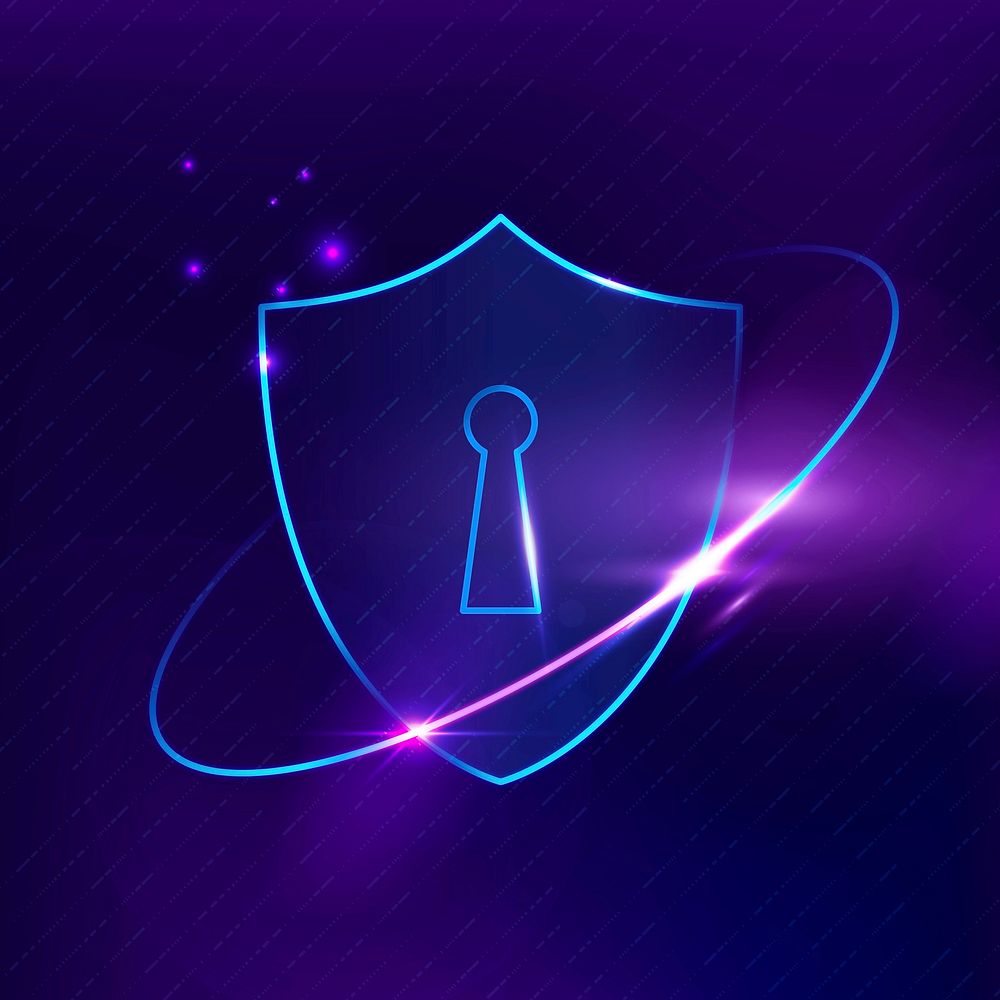 Lock shield vector cyber security technology