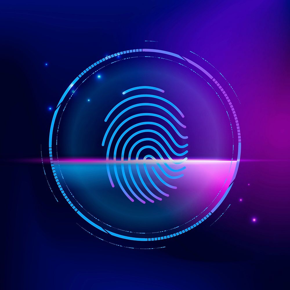 Fingerprint biometric scan vector cyber security technology