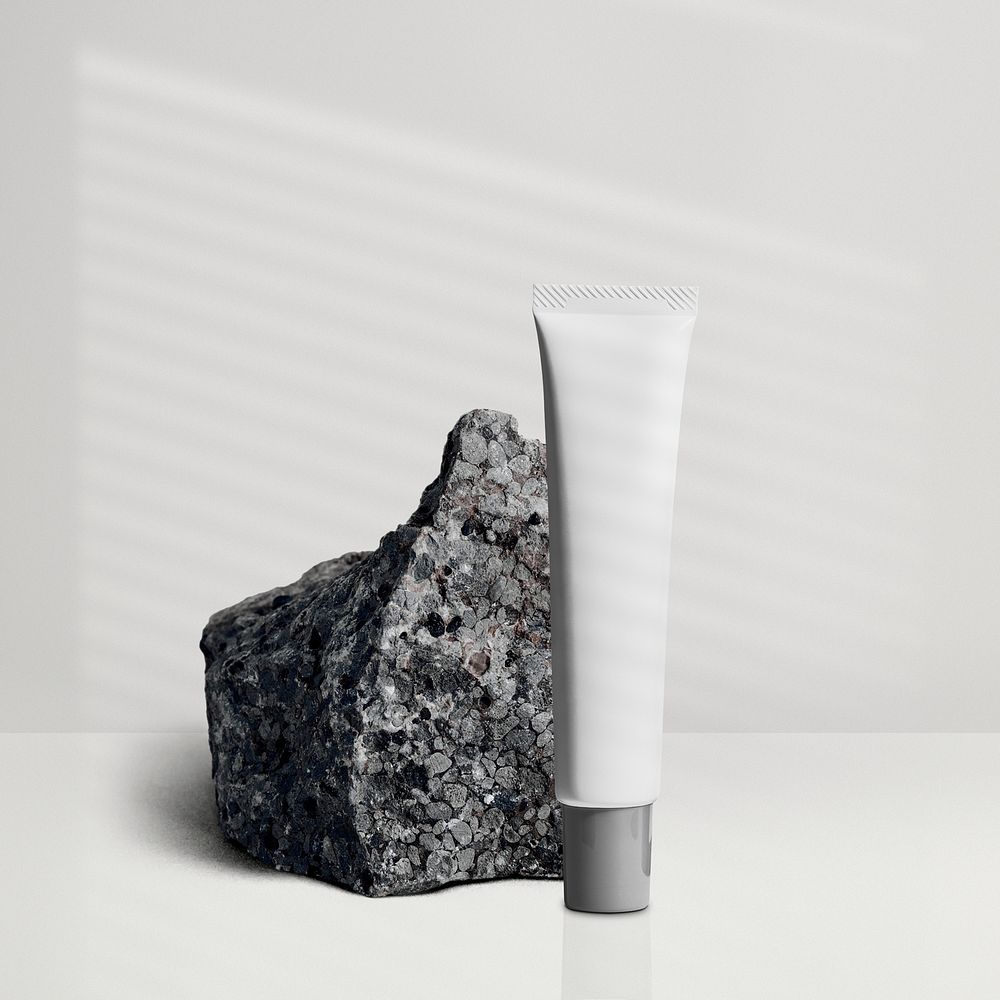 Minimal skincare tube beauty product packaging