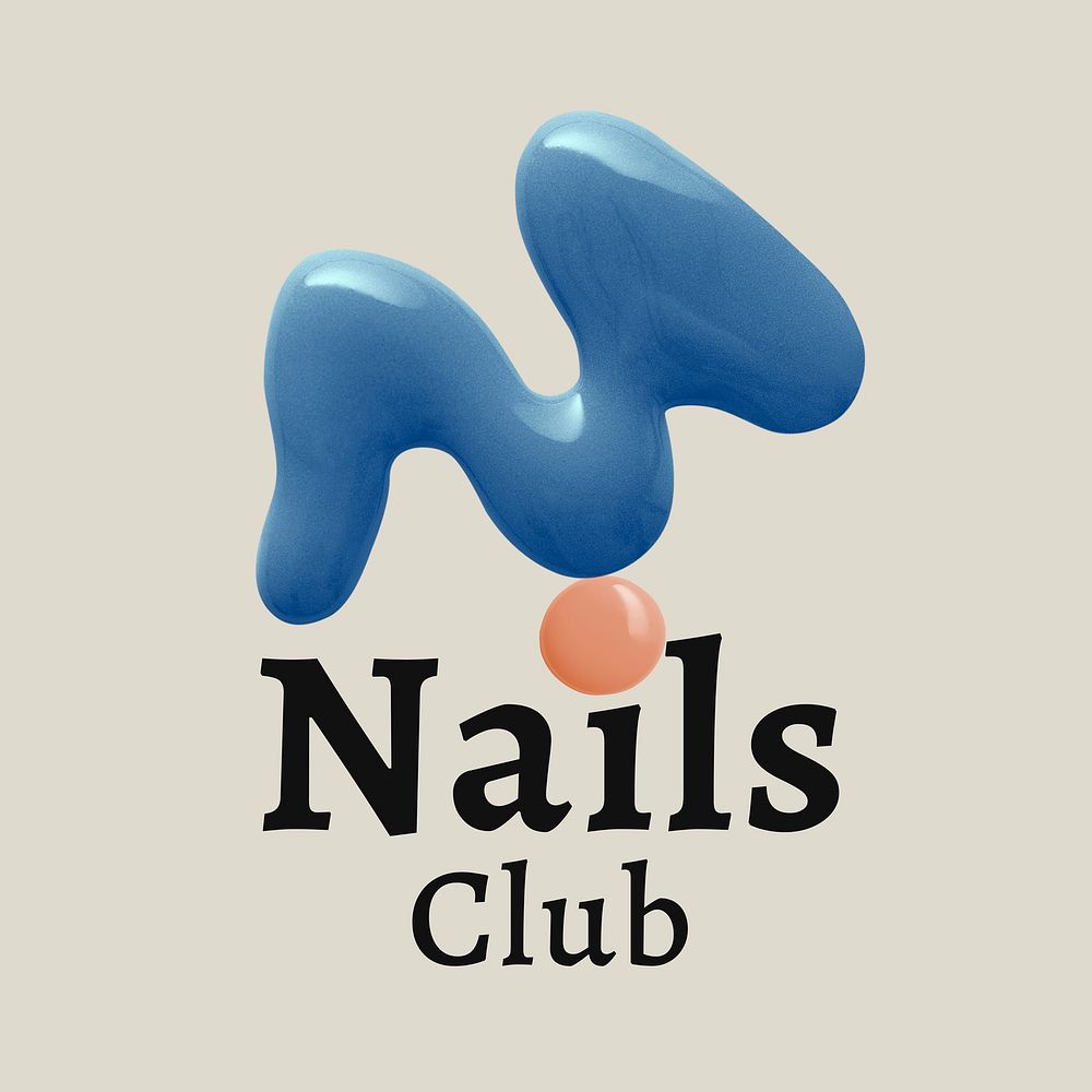 Nails club business logo creative color paint style