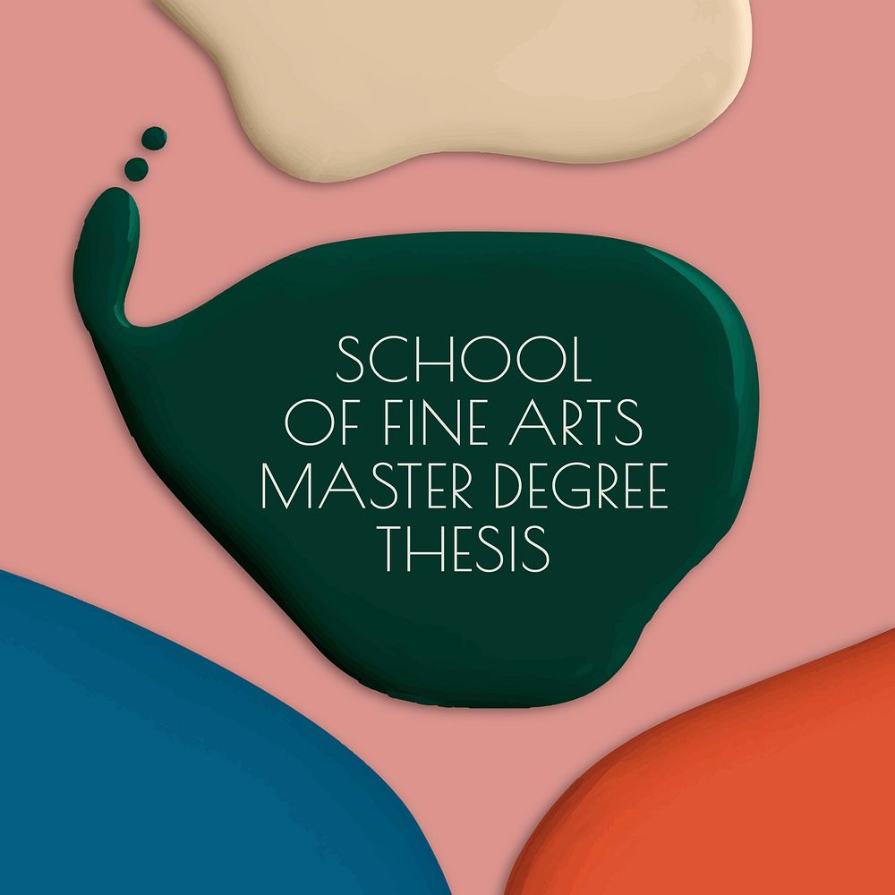 Fine arts school template vector color paint abstract social media ad
