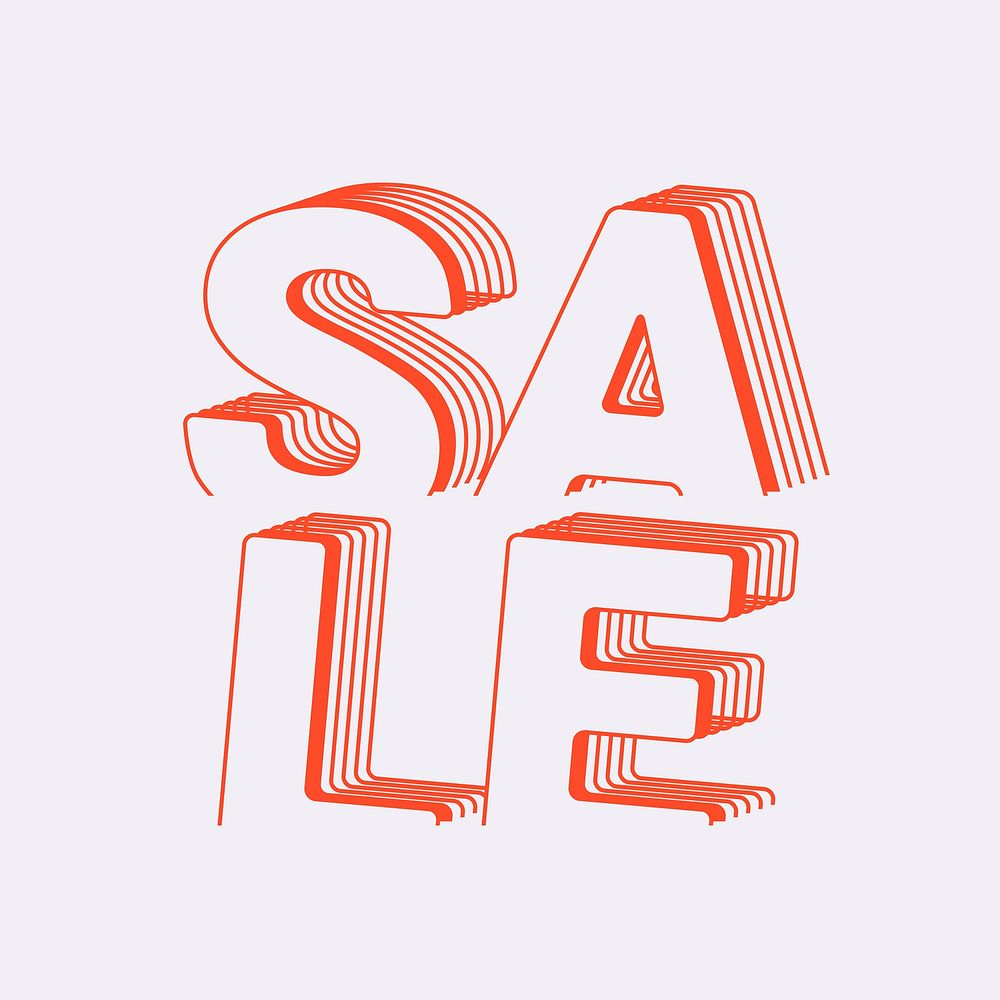 Sale word in layered text style