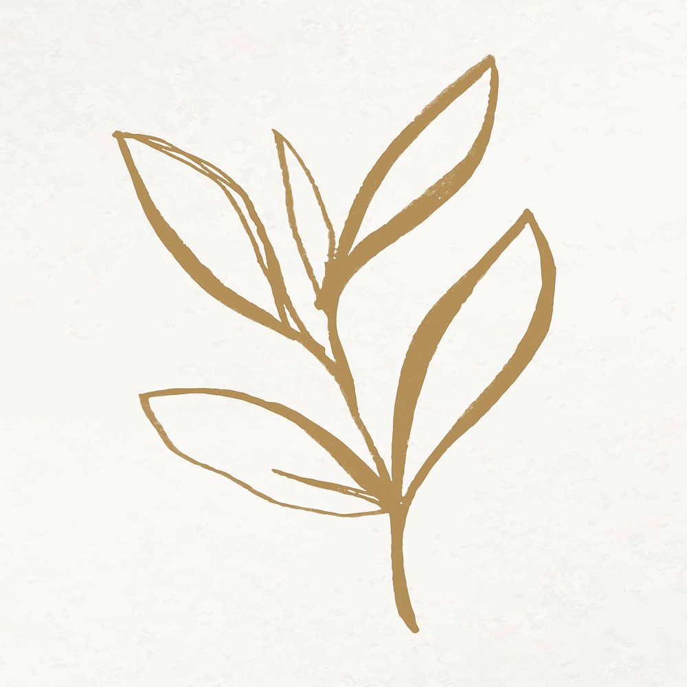 Leaf psd doodle illustration vector, remixed from vintage public domain images