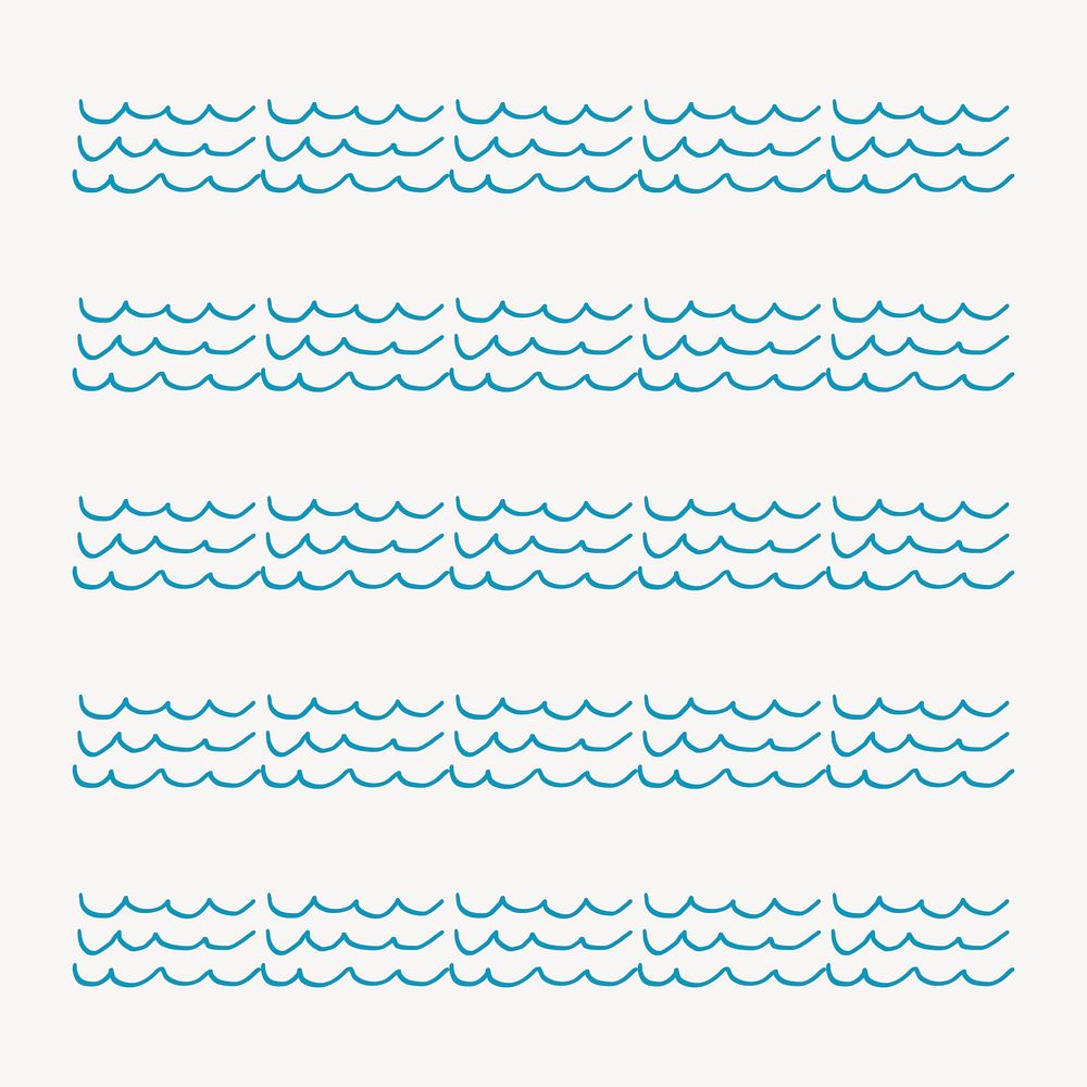 Ocean wave illustration brush vector doodle seamless pattern brush set