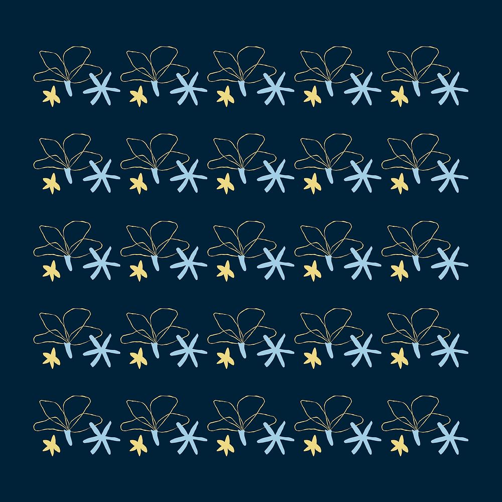 Doodle pattern brush illustrator vector flower seamless set