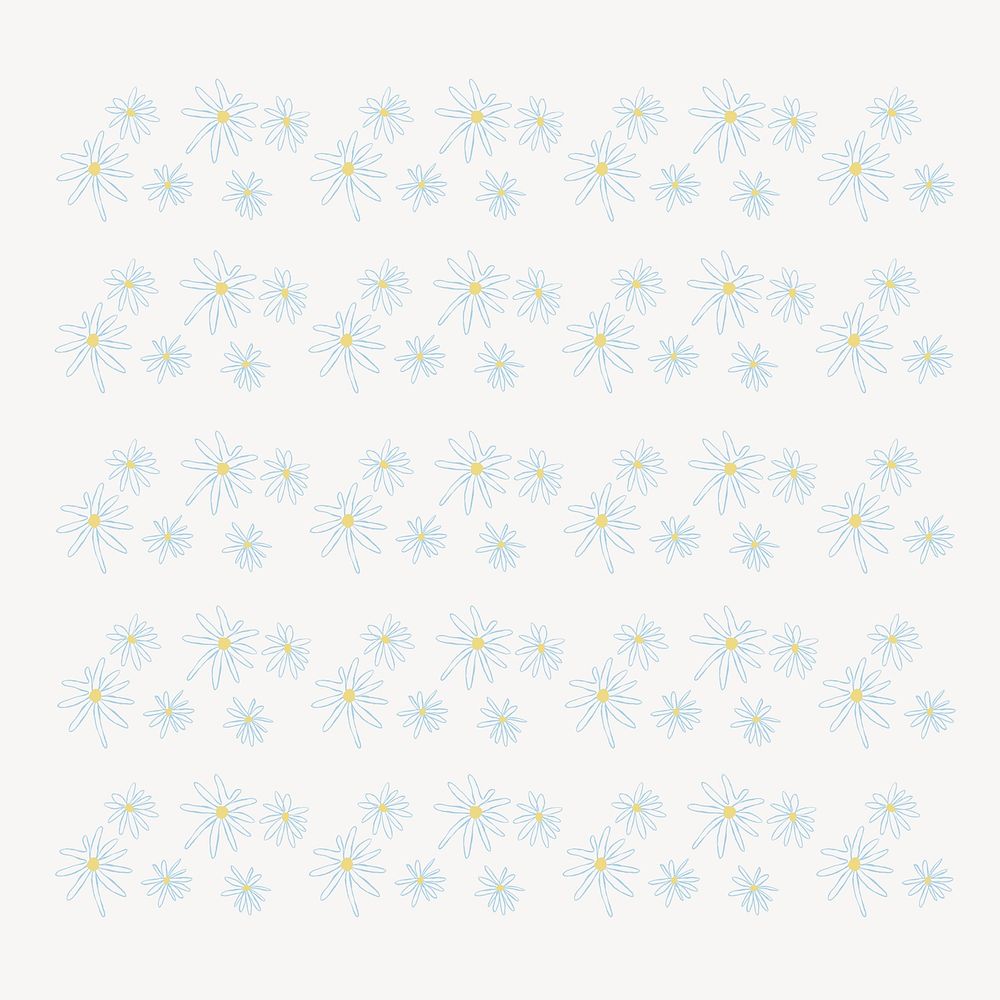 Doodle pattern brush illustrator vector flower seamless set