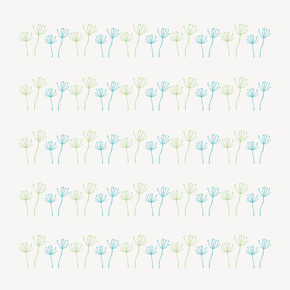 Flower illustration brush vector doodle seamless pattern brush set
