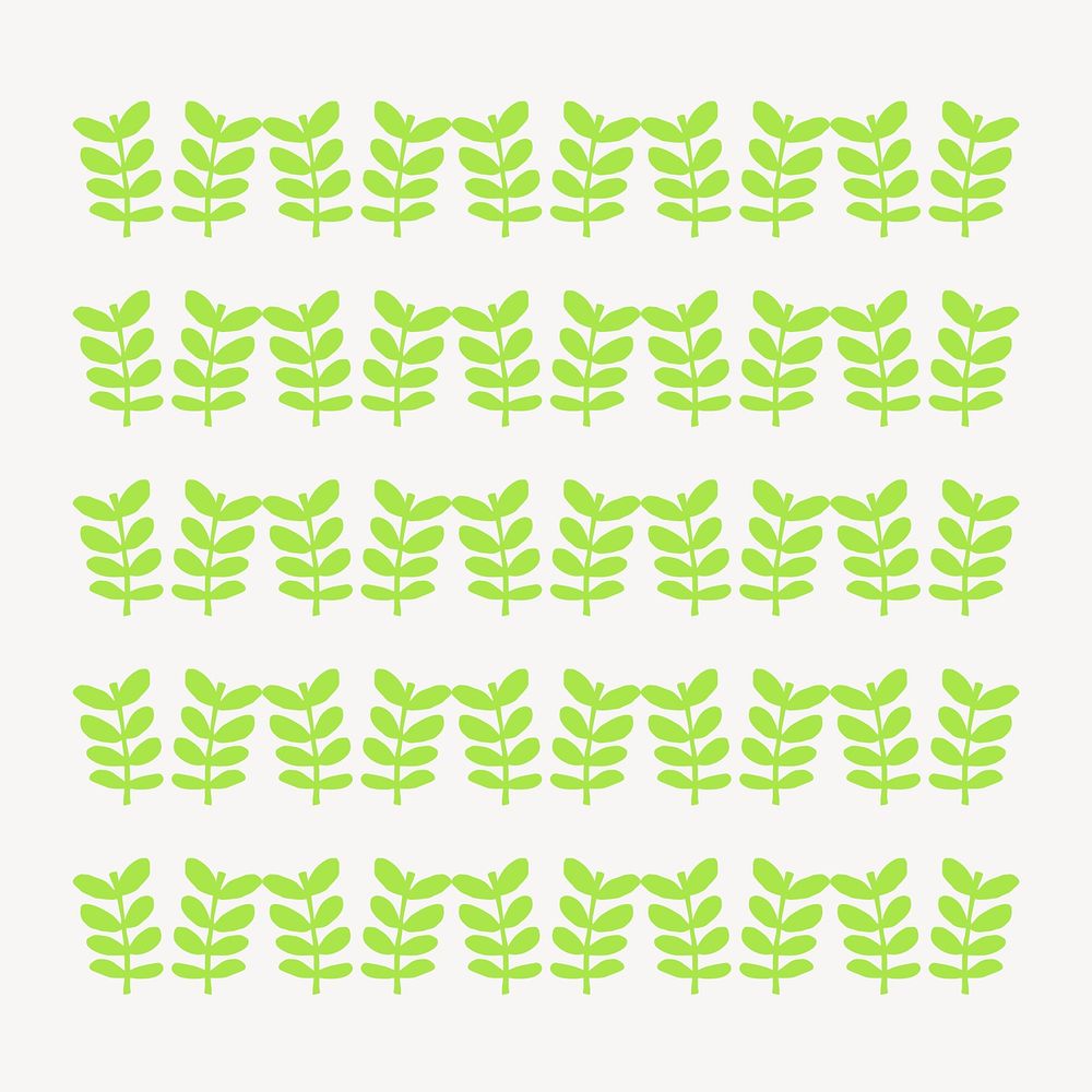 Leaf brush illustration vector seamless pattern set