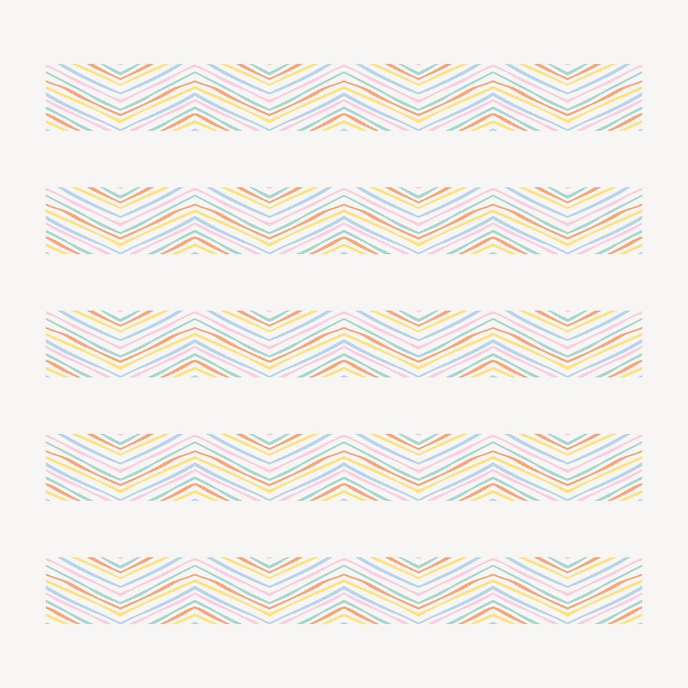 Zig zag illustration brush vector doodle seamless pattern brush set