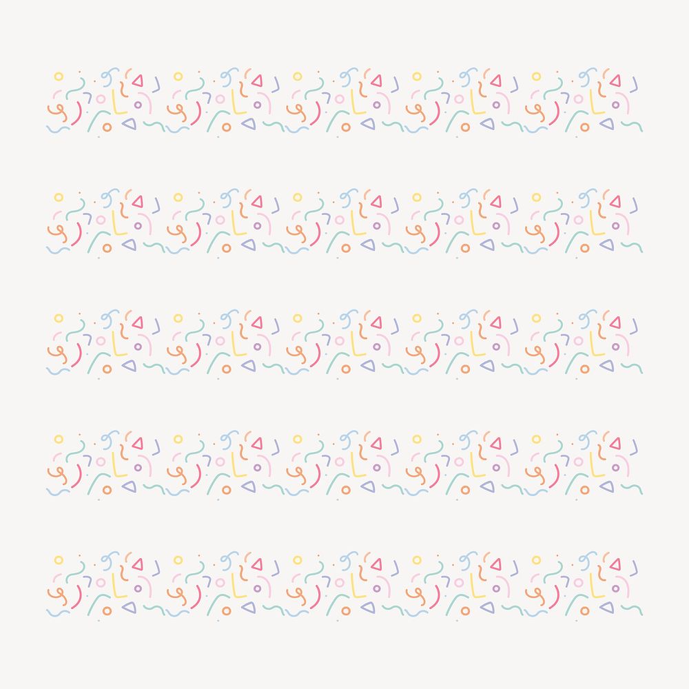 Confetti illustrator brush vector doodle seamless pattern brush set