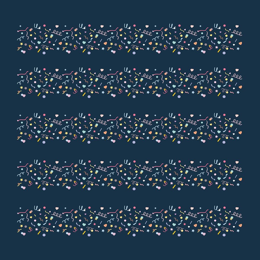 Pastel doodle illustrator vector confetti seamless set