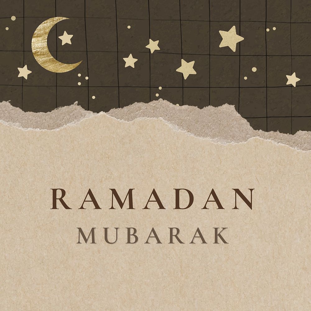 Ramadan Mubarak Instagram post template, festive design, vector