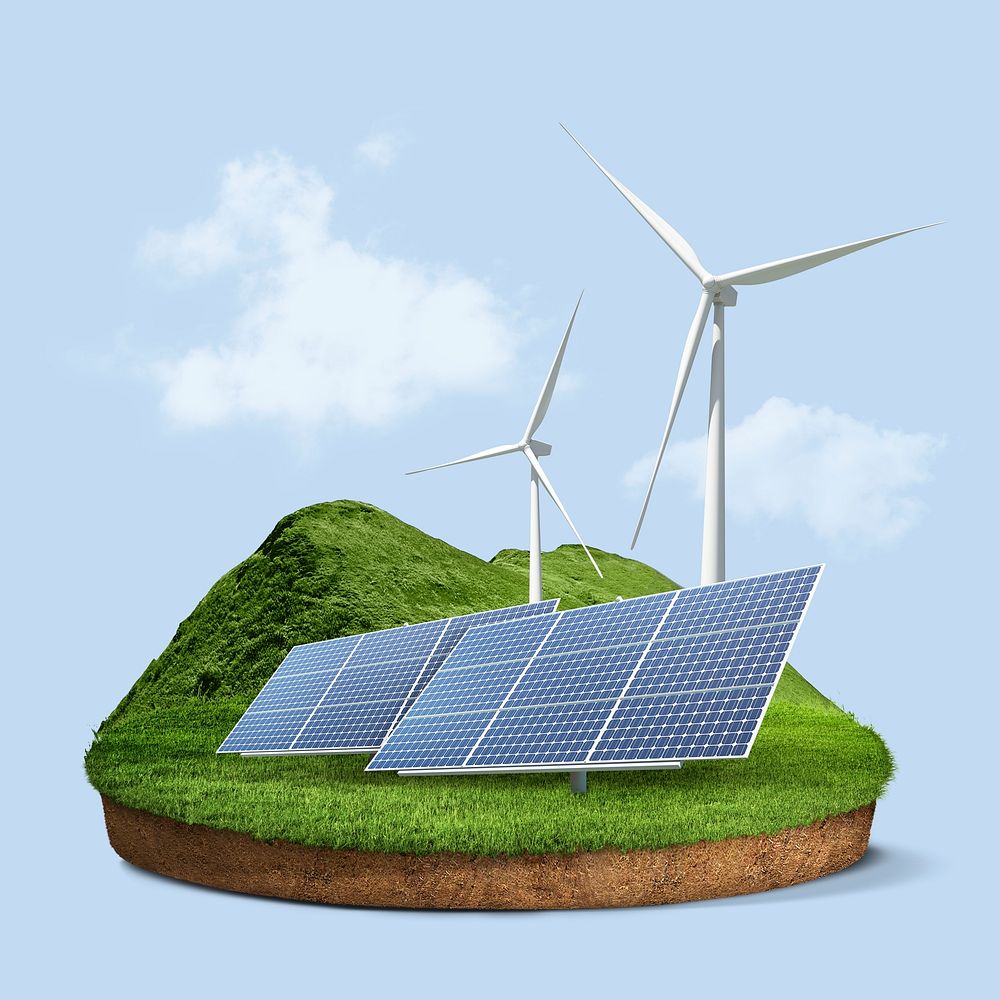 Renewable energy floating island, environment & sustainability 