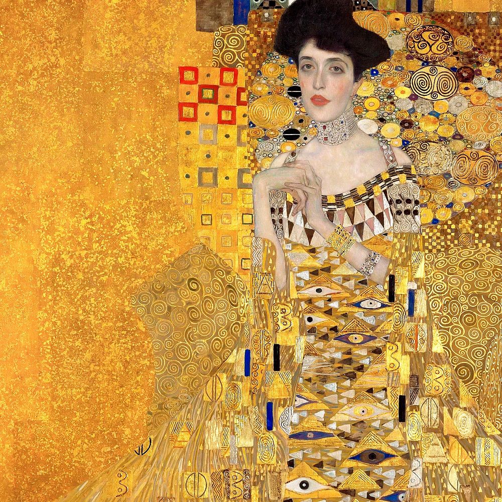 Adele Bloch-Bauer background, Gustav Klimt's artwork remixed by rawpixel psd
