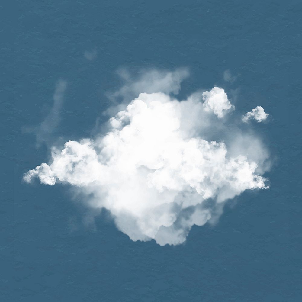 Cloud collage element, simple design vector