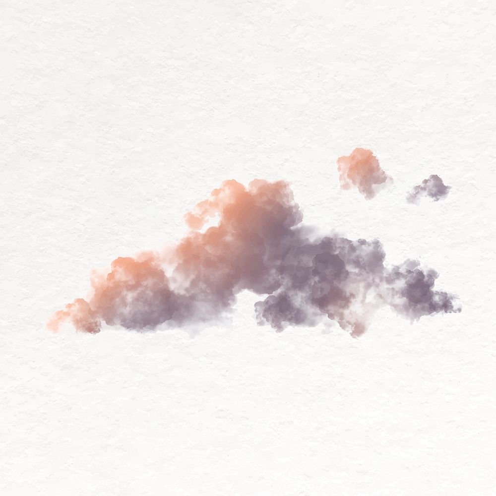Cloud collage element, aesthetic design  vector