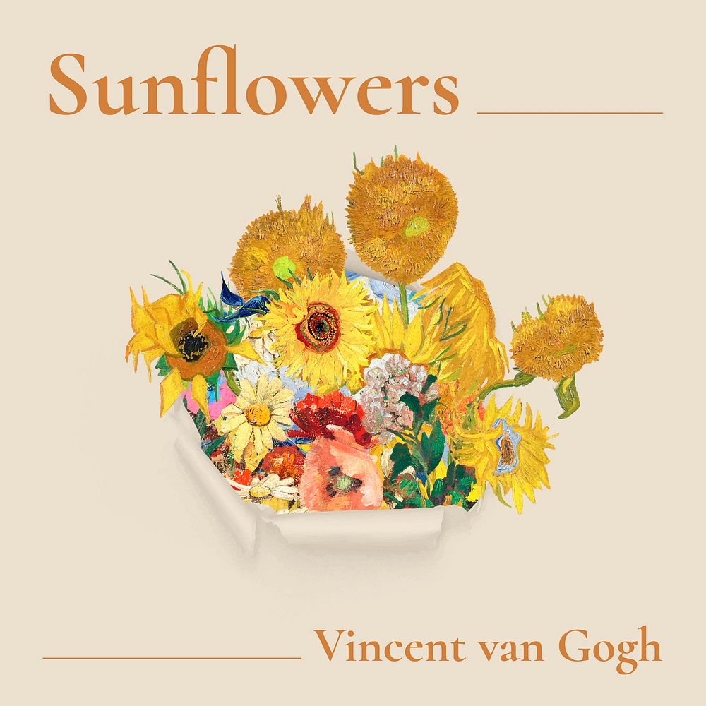 Van Gogh Instagram post template, vintage painting remixed by rawpixel vector
