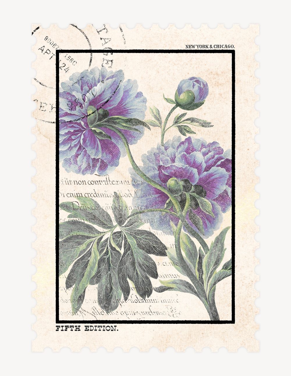 Flower postage stamp illustration, vintage | Premium Photo - rawpixel