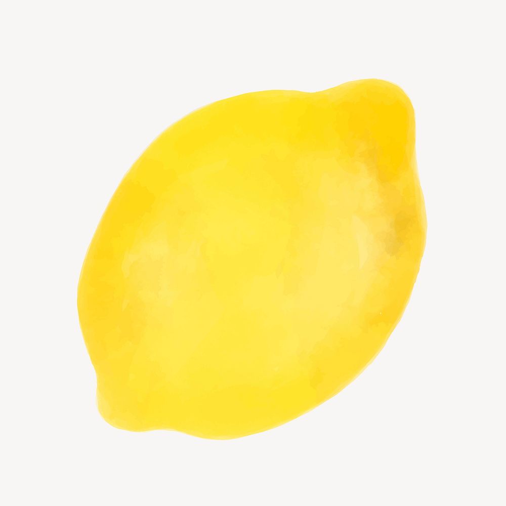 Cute lemon sticker, watercolor design vector