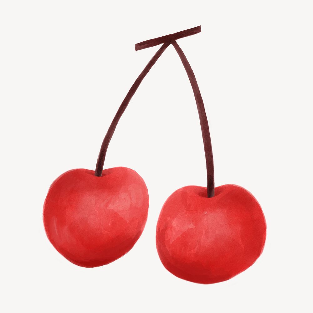 Cute cherry clipart, watercolor design | Premium Photo - rawpixel