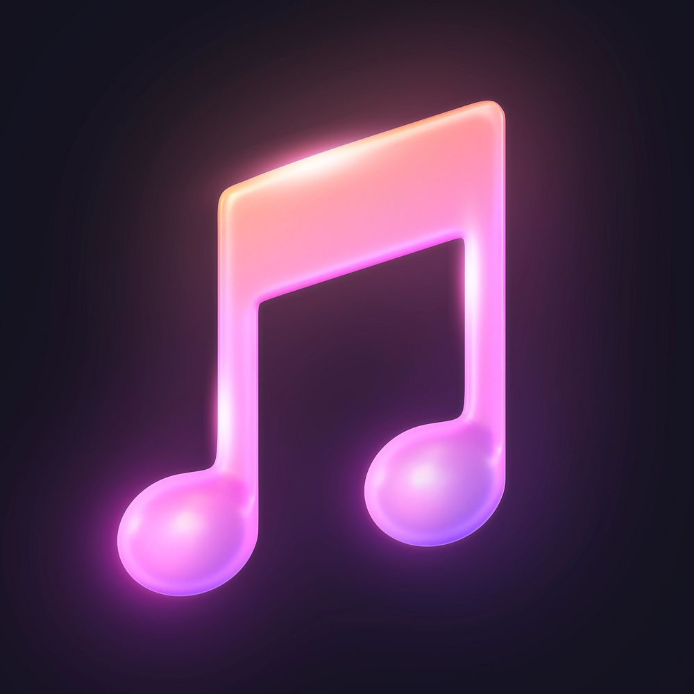 Music note icon, 3D rendering illustration