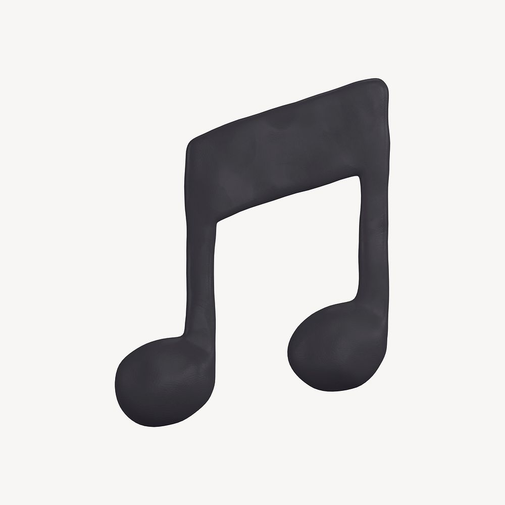 Music note icon, 3D rendering illustration